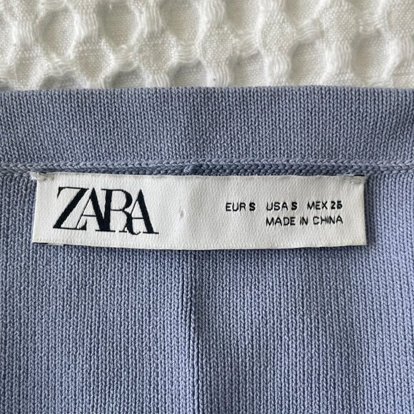 Zara - Knit Cropped Blue Tank Top - Picture 4 of 4